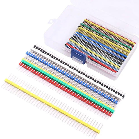 70 Piece 2.54mm Breakaway Single Row Straight Male Pin Header Kit For Arduino Prototype Shield Includes 40-Pin Options, open case view