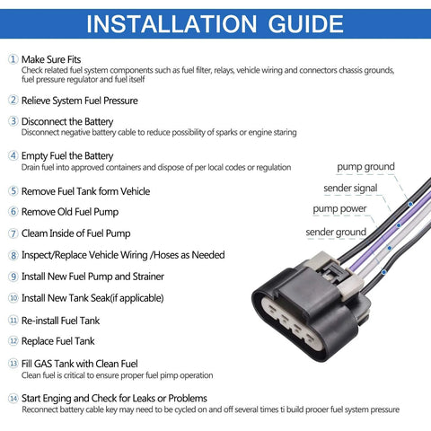 Installation guide for Drop-In Fuel Pump Assembly Replacement E3542M detailing steps for safe and effective installation.