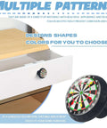 Unique dartboard design cabinet knob on open drawer adds fun and stylish decor, transforming furniture with personality.