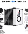 25W 12V Solar Panel Kit With 10A Charge Controller And Extension Cables Off Grid Battery Clips And O Ring Terminal
