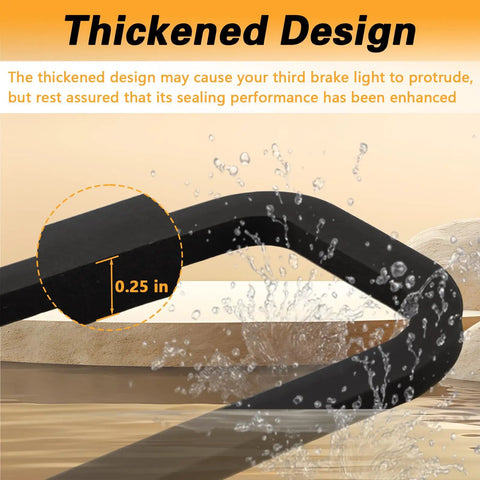 Beefed Up Thickened Third Brake Light Seal Gasket For Dodge Ram 1500 2009 2018 And Ram 2500 3500 2009 2022 3rd High Mount Stop Light Foam Rubber Seal For Tight Fit And Weather Protection, 0.25 in thick foam rubber