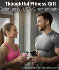 Couple holding Grip Strength Trainer With Real Time Display 0 to 440 Pounds Silent Test And Smart Vibration Modes USB-C Rechargeable Black