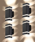 4 Pack LED Square Up And Down Outdoor Wall Lights Aluminum Waterproof Exterior Lamps 3000K 5W ETL Listed Weatherproof Home Sconce Lighting For Porch Patio Garden