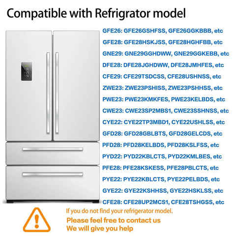Upgraded OEM Refrigerator Evaporator Fan Motor Replacement V80E14MS2A3-57A611 compatibility chart with fridge models