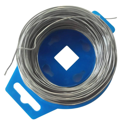 Stainless Steel Safety Lock Wire.032 Gauge, 100 Feet Roll For Motorcycle Repairs, Aircraft Tie Downs And Auto Maintenance, Rustproof Heavy Duty High Tensile Wire With Anti Vibration coiled on blue spool