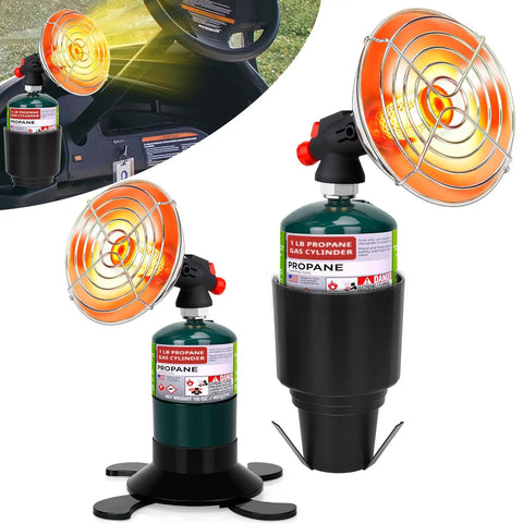 Portable Propane Golf Cart Heater With Cup Holder And Cylinder Base 2 In 1 Outdoor Space Heater with foldable base