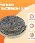 Protalwell self-adhesive stove window gasket tape, 1in x 72in, flat braided gray gasket for stove and fireplace glass