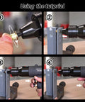 Steps for using Pneumatic Rivet Nut Gun With Four Size Pro Grade Quick Change Nose Pieces Air Rivet Nut Setter Tool
