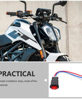 Hazard Light Push Button For Motorcycle Handlebar With Easy Install Durable ABS And Metal Construction Quick Activation