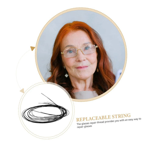 Glasses Repair Thread For Half Rim Eyewear, Scratch Resistant Fixing String For Quick Repairs, Compact Tool shown in a coil close-up