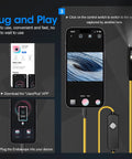 Instructions on connecting 1920P HD Borescope With 8 Adjustable LEDs, 32.8ft semi-rigid snake camera to iPhone for app use