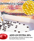 Starry Sky 5D Diamond Art Kit For Adults, close-up of black diamonds in white tray, showing 26 cutting planes, full drill