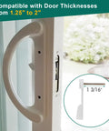 4 Pack Sliding Door Tailpieces For Patio Doors, 1 3 Eighths Inch Steel Zinc Plated Diecast Latch Replacement installed on door