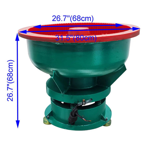 Heavy Duty 80 Liter Electric Vibration Polishing Machine Tackle Metal Deburring Chamfering Hardware Parts Smooth Finish Wear Resistant Industrial 1 1Kw Workhorse, side view with dimensions.