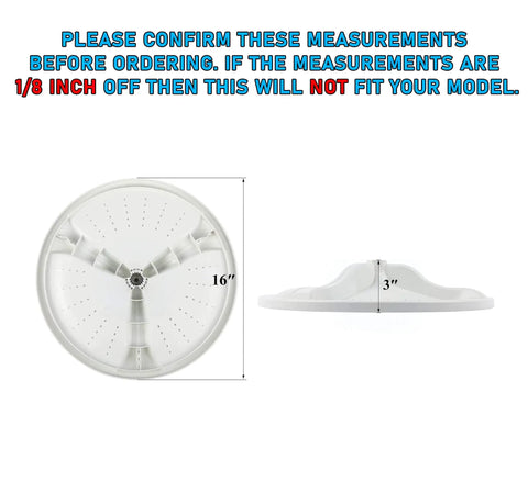 Size measurements for Upgraded Lifetime Wash Plate Replacement for Front Load Washers Easy Fit W10752285 Compatible Durable Replacement