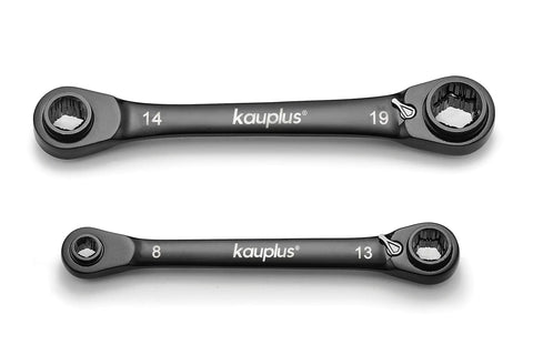 4 In 1 Double Head Reversible Ratcheting Wrench Set 2 Piece Metric 6 Point 120 Tooth Box End Wrench Gear Set 8mm To 19mm Anti Slip
