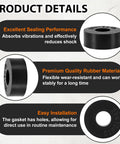 Heavy Duty Black Rubber Spacers Anti Vibration Damping Bushings 0.98 Inch Od 3/8 In Id 3/8 Inch Thick detailed product display