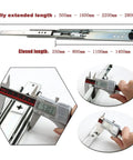 Heavy Duty Drawer Slide Rails With Secure Locking System And Detachable Under Desk Keyboard Tray shown with measuring caliper.