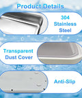 Deep Clean Ultrasonic Jewelry Cleaner 48kHz Machine With 22oz 304 Stainless Steel Tank details with dust cover and anti-slip