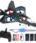 Dual Mode RC Airplane Toy With Watch Remote 2025 Fighter Jet 360 Degree Flip Stunts Gravity Sensing set with controllers and accessories