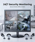 17 Inch Security Camera Monitor For CCTV And NVR Systems With 1280 By 1024 Resolution 5 4 Aspect 75Hz Refresh USB HDMI VGA BNC Inputs