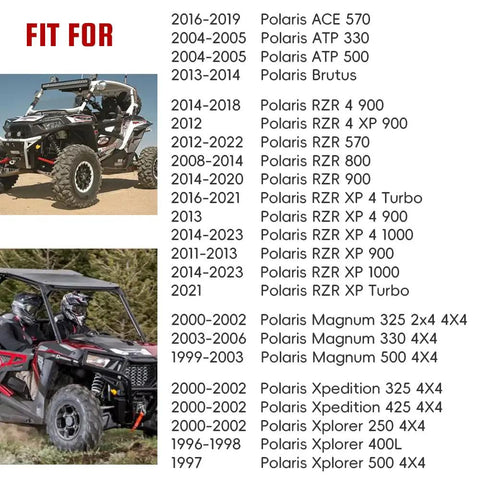 Two Pack Front Prop Shaft U Joint for Polaris ATV and UTV Models Including ACE 570 ATP 330 500 Brutus Magnum 325 330 500 RZR 4 900 RZR 570 800 900 Ranger Xplorer 570 700 800 1000 1995 2023 Replacement Parts fit chart