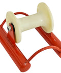 Heavy Duty Nylon Cable Puller Sheave Built Like A Rock For Smooth Wire Feeding And Large Scale Industrial Job Sites With Zero Friction Glide System, red and white guide.