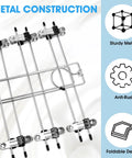 Three Pack Closet Organizers With Six Tier Pants Hangers With Clips For Space Saving Wardrobe Organization, metal construction detail