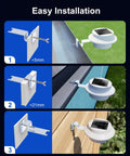 Steps for easy installation of Eight Pack White Solar Powered Gutter Lights Outdoor Decorative Waterproof LED Fence Lamps