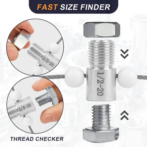 Nut And Bolt Thread Gauge Kit With 32 Male And Female Gauges, 17 Inch And 15 Metric Sizes, quickly check nut and bolt threads
