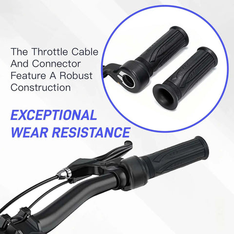 Full Twist Throttle Grip For Electric Bikes And Scooters 12V To 72V Universal 3 Pin Waterproof Connector Fits 22.2mm Handlebars For Ebikes Mountain Bikes And Trikes No Fuss Install