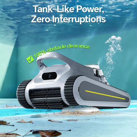 Cordless Robotic Pool Cleaner For Inground And Above Ground Pools With 180W Brushless Motor 3 Hour Runtime Wall Climbing seen underwater