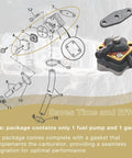 Diagram and overlay of Fuel Pump With Gasket For Johnson Evinrude Outboard Motors 6 8 9.9 15 HP Drop In Replacement Part Fits 397839 397274