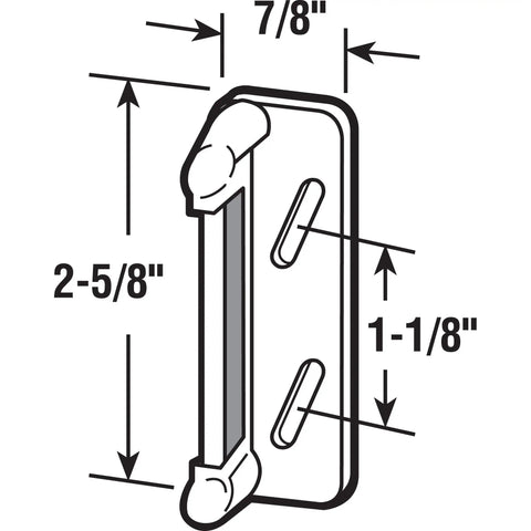 K 5004 Aluminum Painted Black Spring Loaded Screen Door Strike Plate Single Pack dimensions diagram