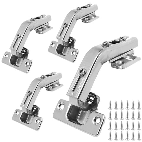 Rock Solid 135 Degree Kitchen Cabinet Hinges For Corner Cabinets With No Hassle Overlay Mount Hardware featuring removable brackets and screws.