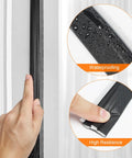 Close-up of 20 Foot Foam Kerf Weather Stripping Door Seal In Black demonstrating waterproofing and resilience features.