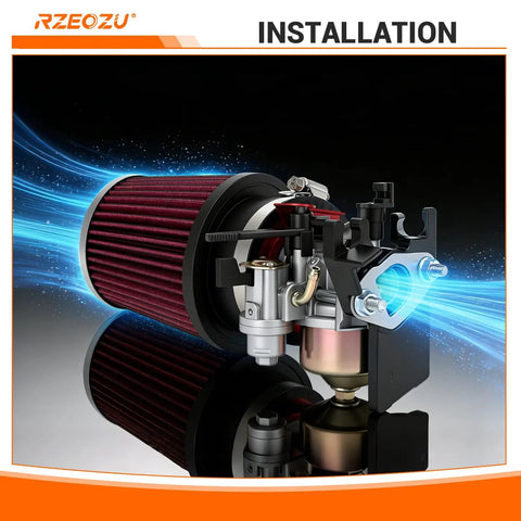 Predator 212 Stage 2 Carburetor Kit With Exhaust For 212cc 196cc 224cc Engines, side view showing air filter and carb.