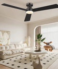52 Inch Ceiling Fan With Remote Control And Light No Fuss Dimmable Three Color Temperatures Six Speed Settings Timer Reversible Blades