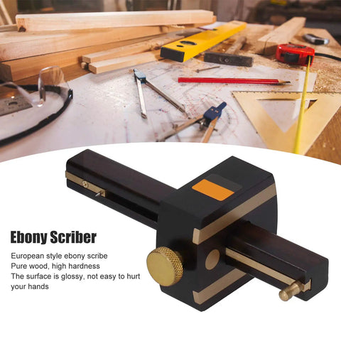 Heavy Duty Top Shelf 8 Inch Adjustable Marking Gauge Featuring Slick Triple Needle Scribe For Tight Layouts And Gotta Have Woodworking Carpentry Projects Now on a carpentry table with tools.