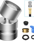 Metal Swivel Faucet Adapter For Sink To Garden Hose Chrome Finish Easy Install No Fuss Setup With G Three Fourths Male Thread Brass Connector Included For Female Faucet Heads, silver adapter parts