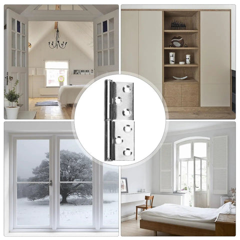Detachable Stainless Steel Door Hinges Set For Wood And Furniture, Rising Butt Hinges with Multi Hole Fitting in Home Settings