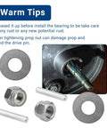 Prop Nut Kit E MKP34 Replacement Compatible With MKP33 MKP38 showing nuts, washers, shear pins, and installation tip