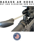 Badass AR Hook Strut And Cleaning Rod Guide Twin Pack for easy rifle maintenance, USA-made, non-marring polymer in use.