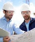 Construction workers wearing 50 Pairs Safety Goggles Anti Fog Anti Scratch Eye Protection Clear Lens Lightweight Eyewear