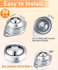 40 Pack 1-Inch Ball Caster Rollers With 360-Degree Rotation For Furniture, Truck Bed, Workshop And Heavy Equipment, easy install