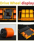 Drive wheel display of the Massive 30 Ton Electric Heavy Duty Machine Mover Skate Kit With Smart Wireless Remote Control.