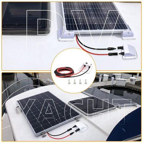Solar Cable Entry Gland With Preinstalled 10 Ft 10AWG Extension Cable UV Resistant Dual Cable Entry Housing for RV installation