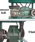 Dinenovate Electric Hydraulic Tube Bender With 17 Dies For Cold Bending Round And Square Pipes motor and chain system.