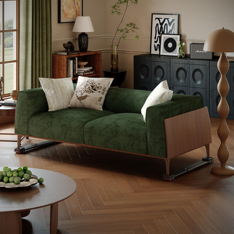 Heavy Duty Appliance Rollers Extendable From 20 To 32 Inches Under Sofa, Mobile Base For Easy Move Of Furniture With Green Upholstery