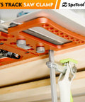 Heavy Duty Track Saw Square Delivering Dead On 90 Degree Guide Rail Alignment Quick Lock Mechanism with rail clamp.